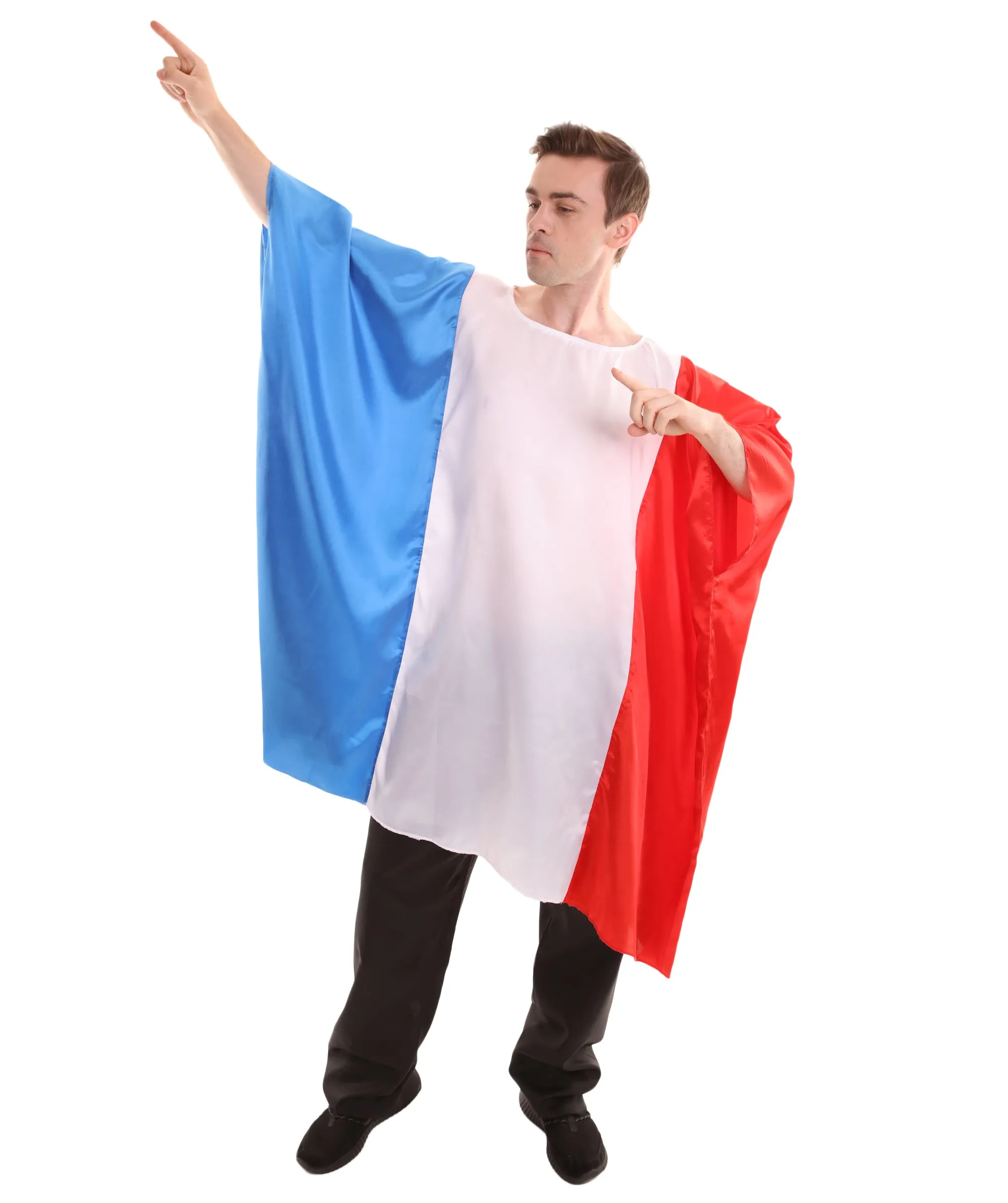 Adult Men's France Flag Tunic Sport Costume | Patriotic  Multi Color  Cosplay Costume