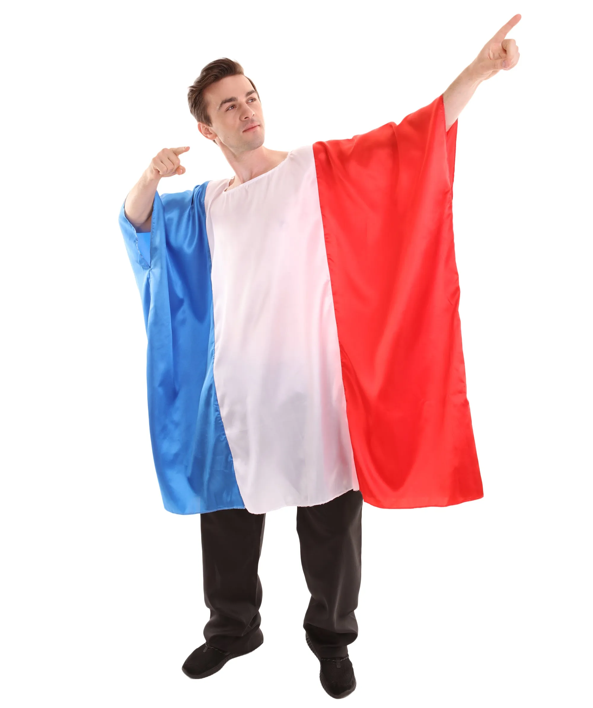 Adult Men's France Flag Tunic Sport Costume | Patriotic  Multi Color  Cosplay Costume