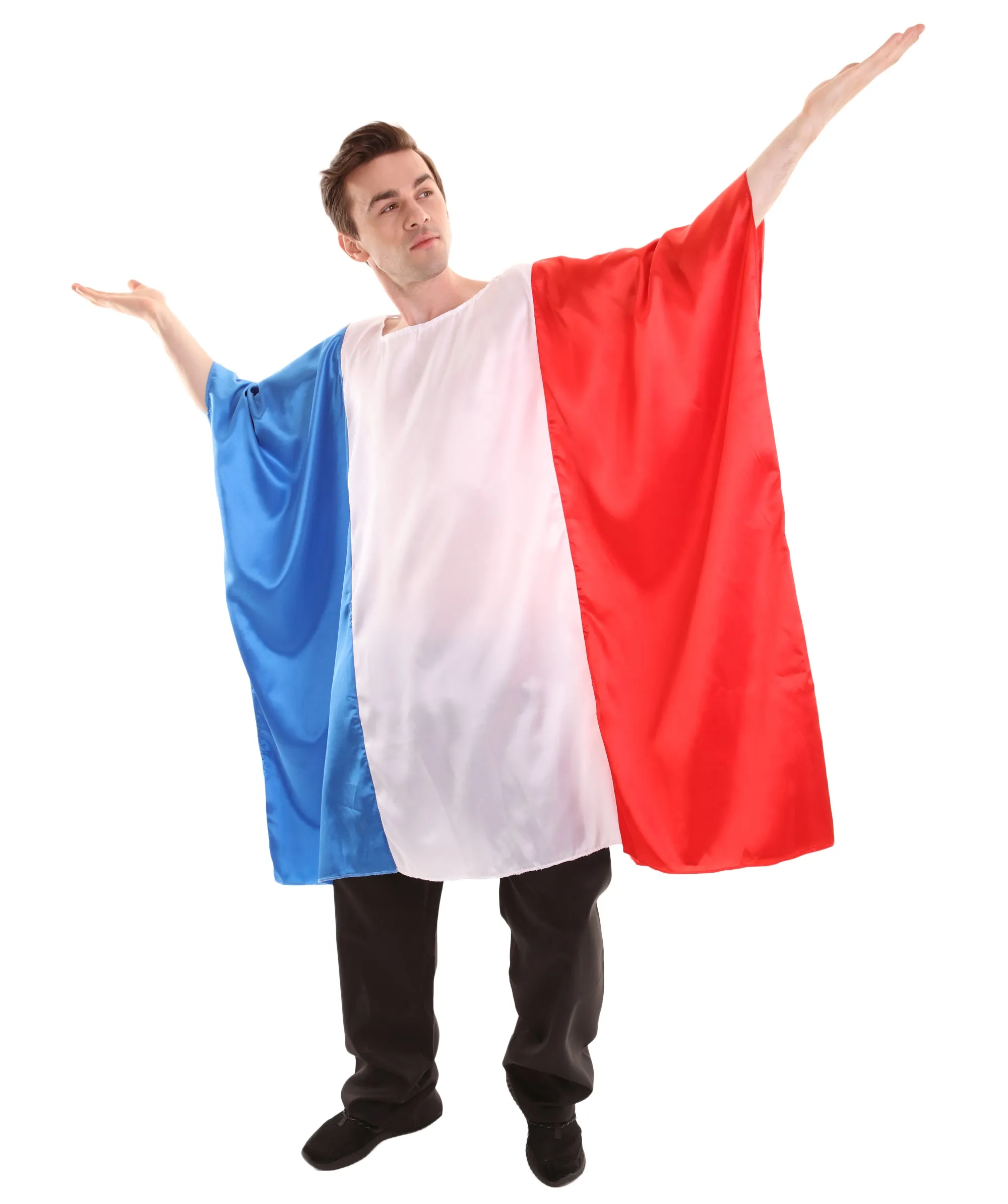 Adult Men's France Flag Tunic Sport Costume | Patriotic  Multi Color  Cosplay Costume