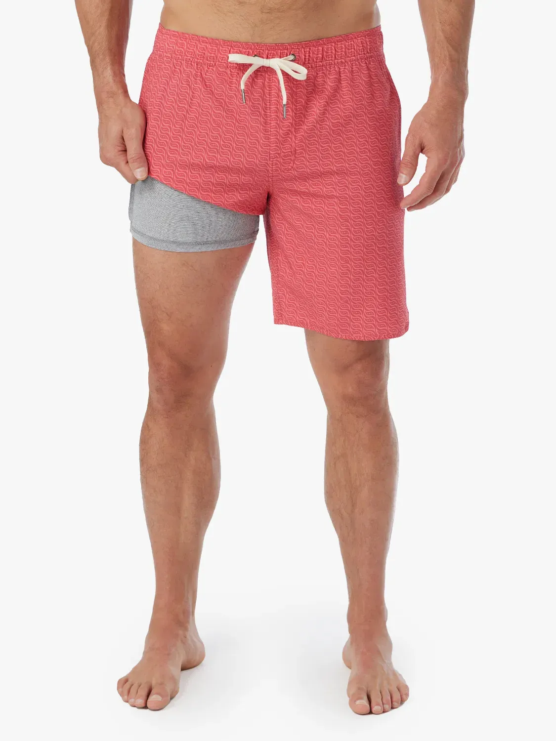 Anchor Short | Red Orange Twisted Waves