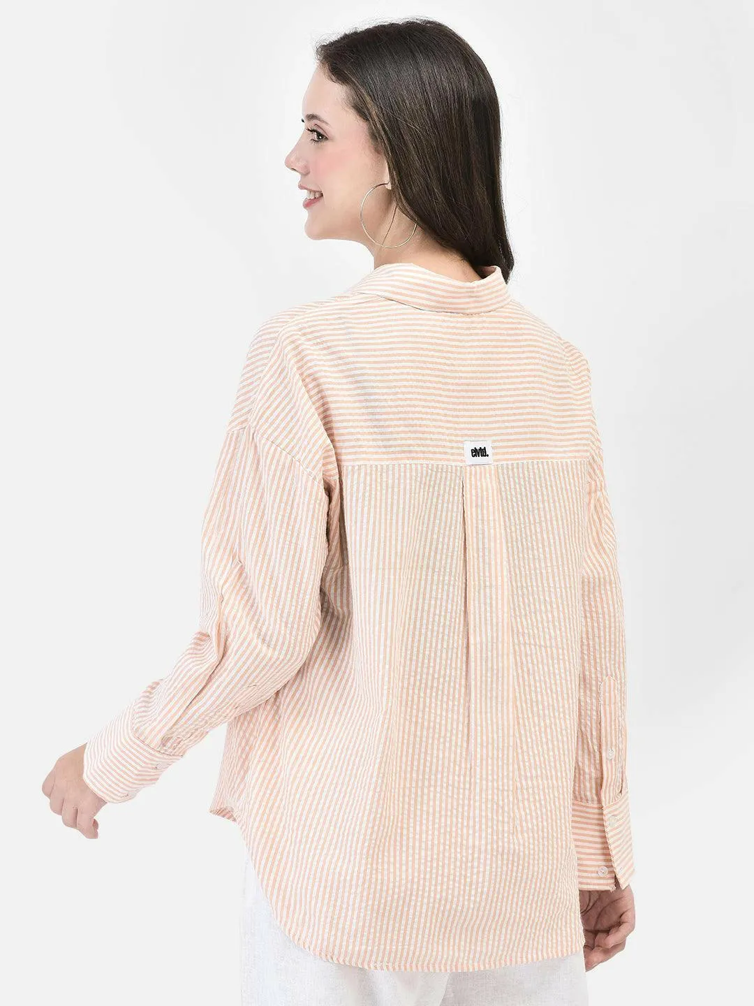 APRICOT SEERSUCKER SHIRT