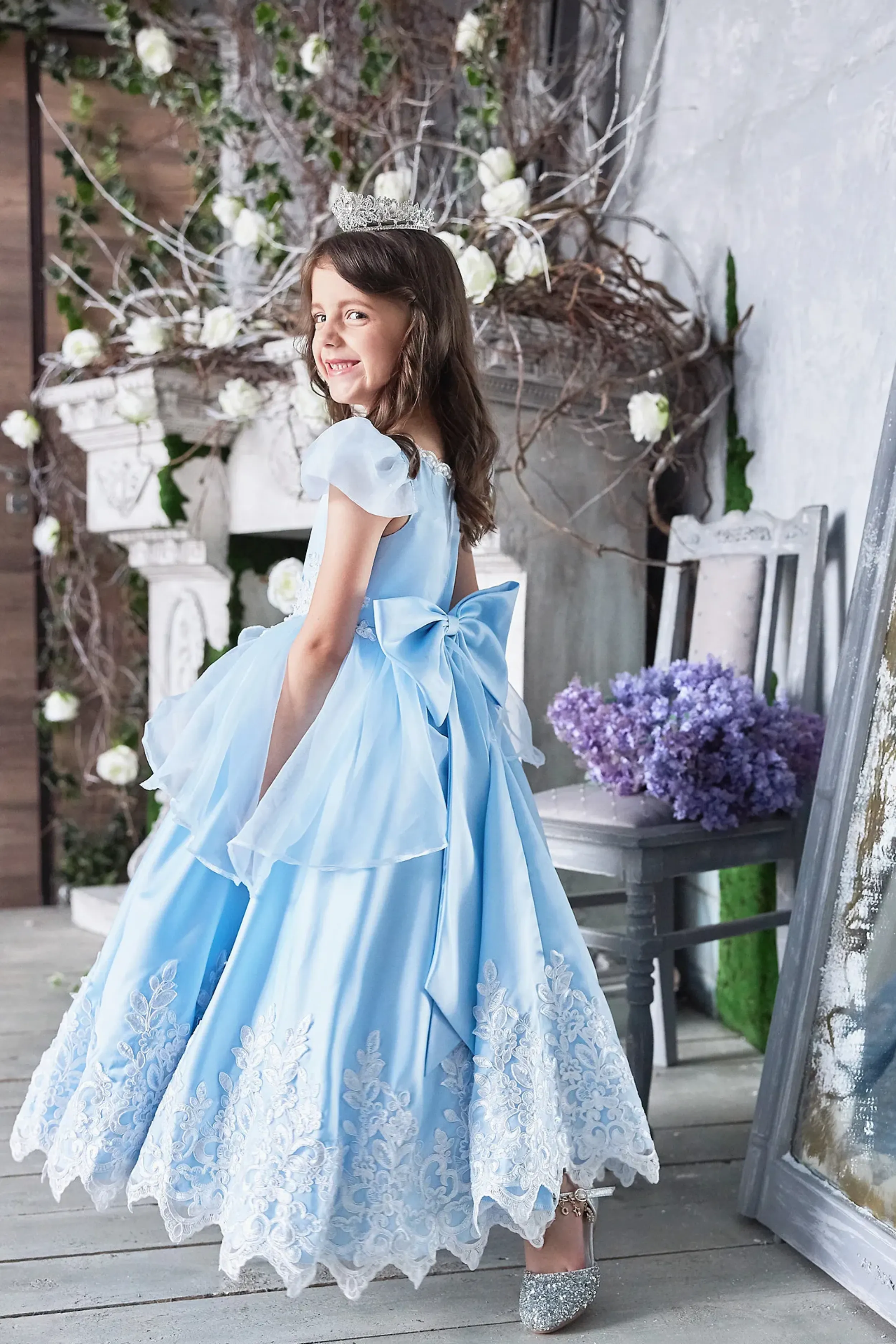 Cinderella Blue Satin Gown