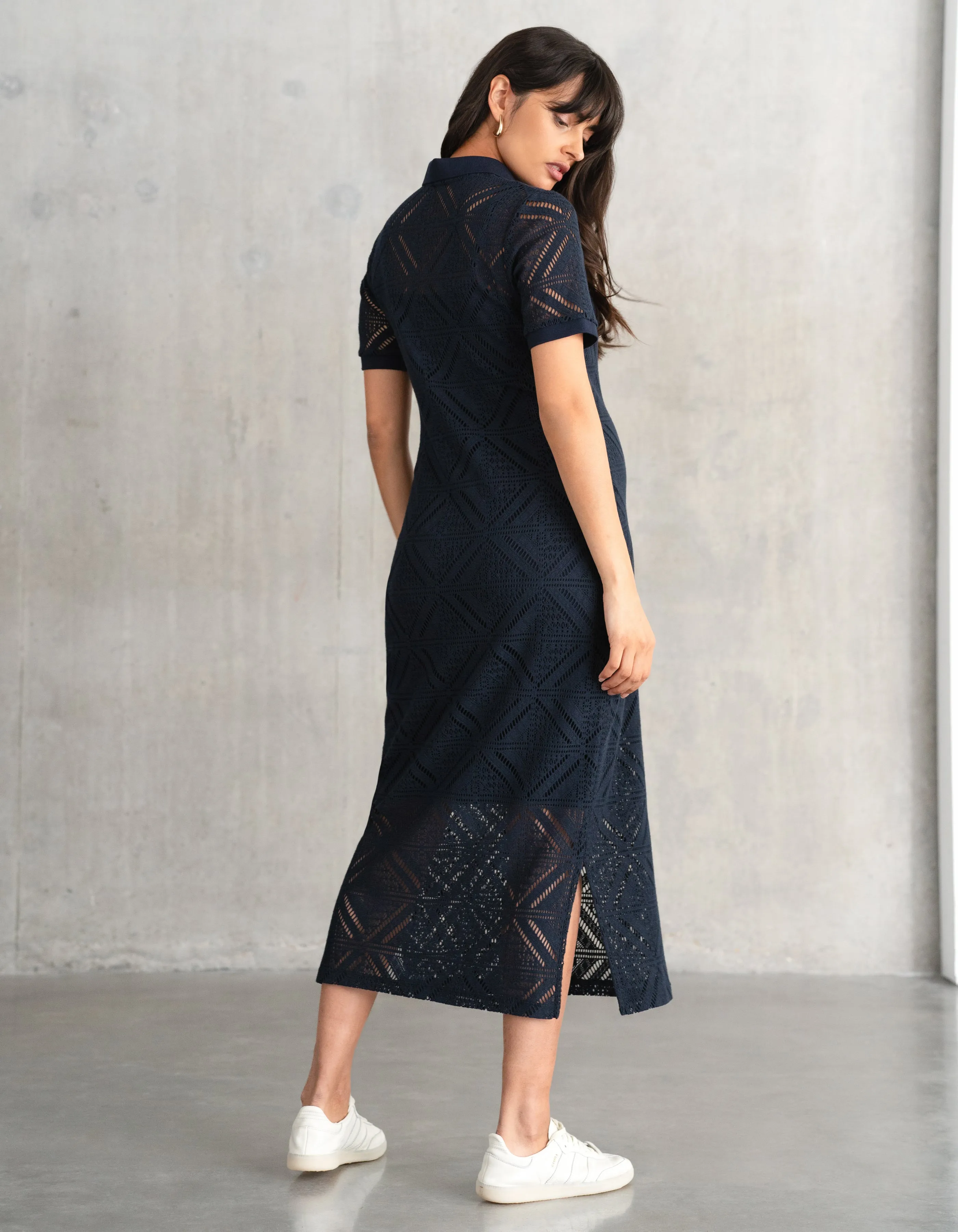 Crochet Knitted Maternity   Nursing Midi Dress