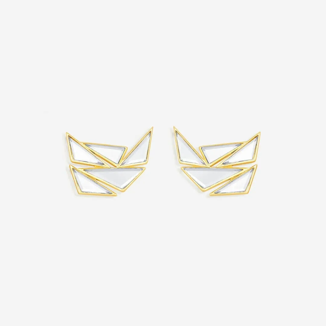 Demi Goddess Mirror Cluster Stud Earrings