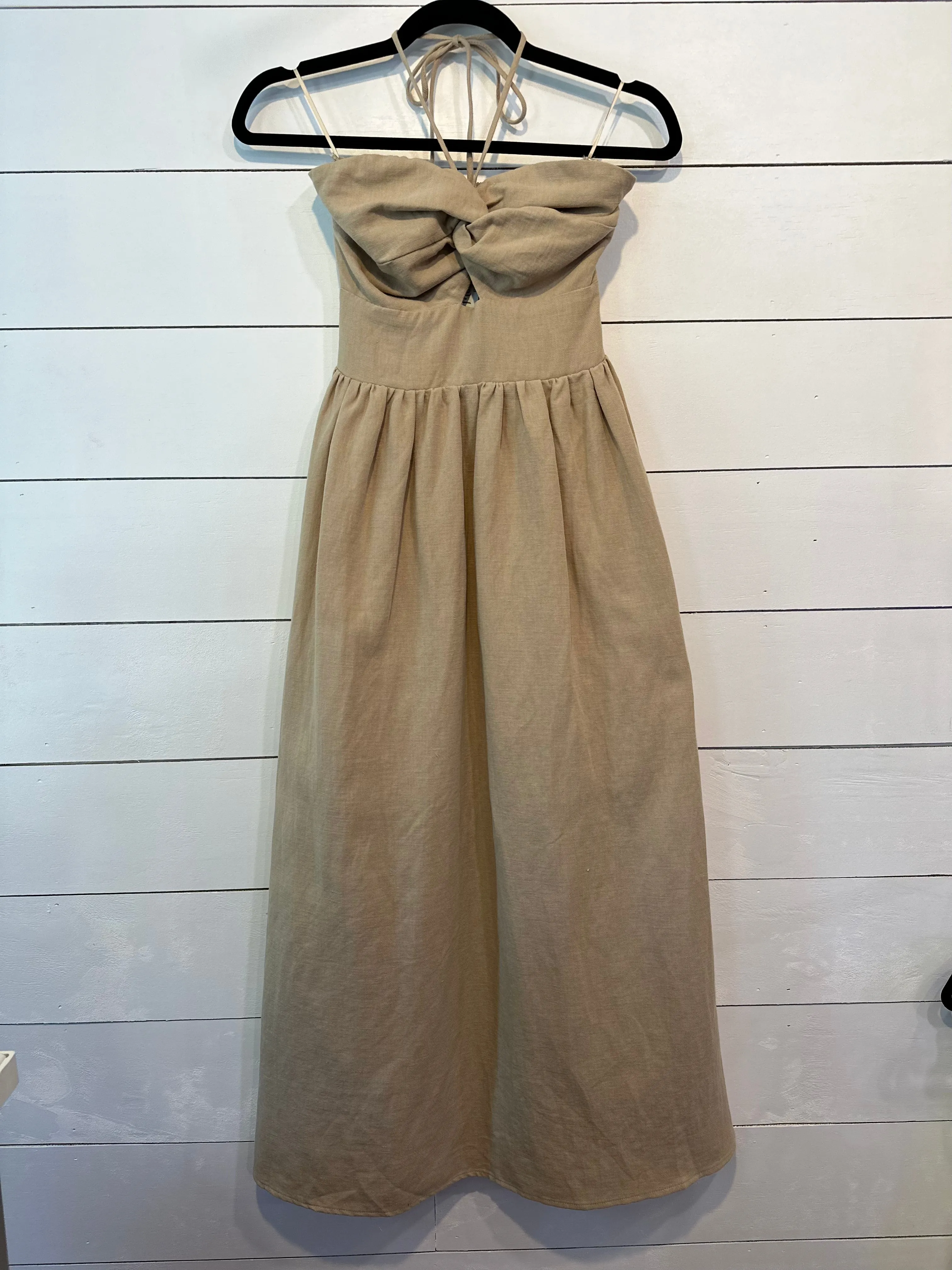 Halter Pocket Midi Dress