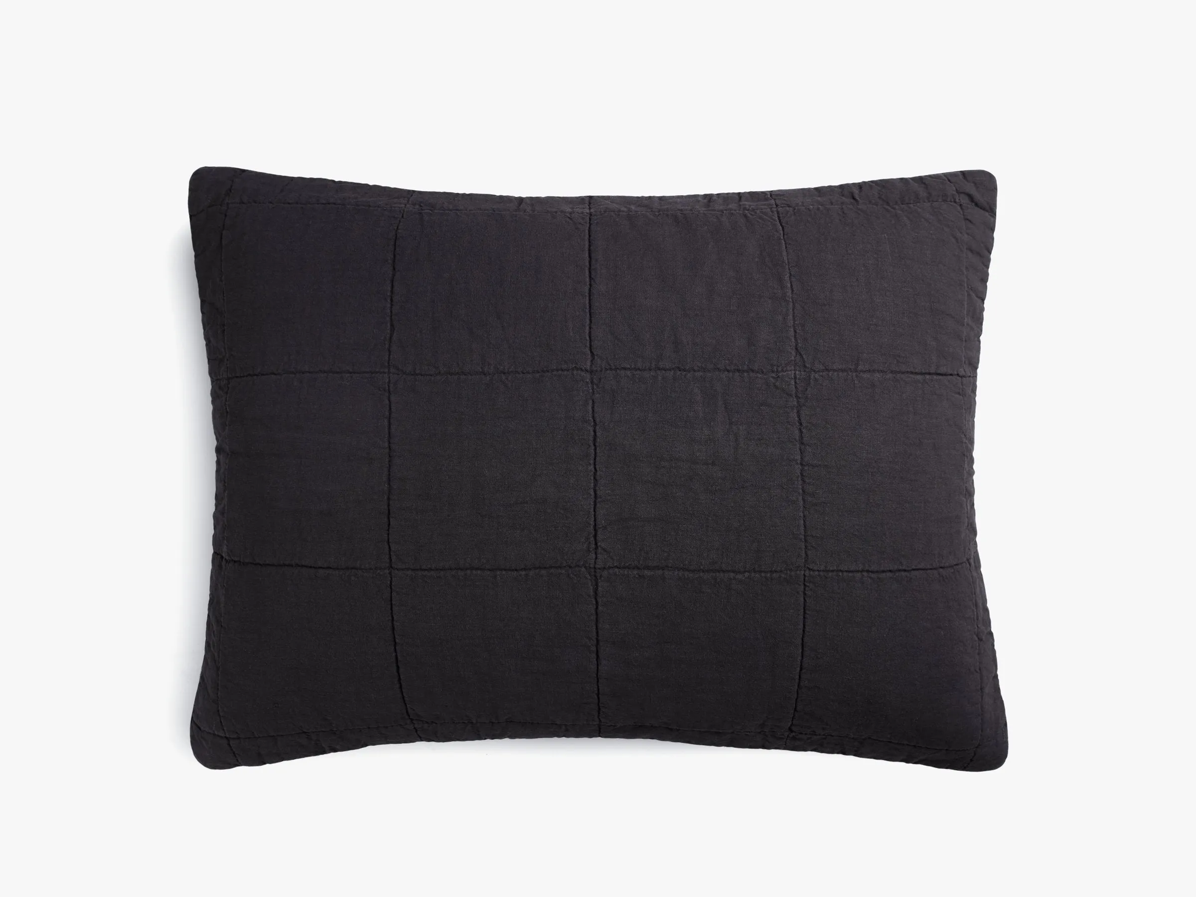 Linen Box Quilted Sham Set (Coal)