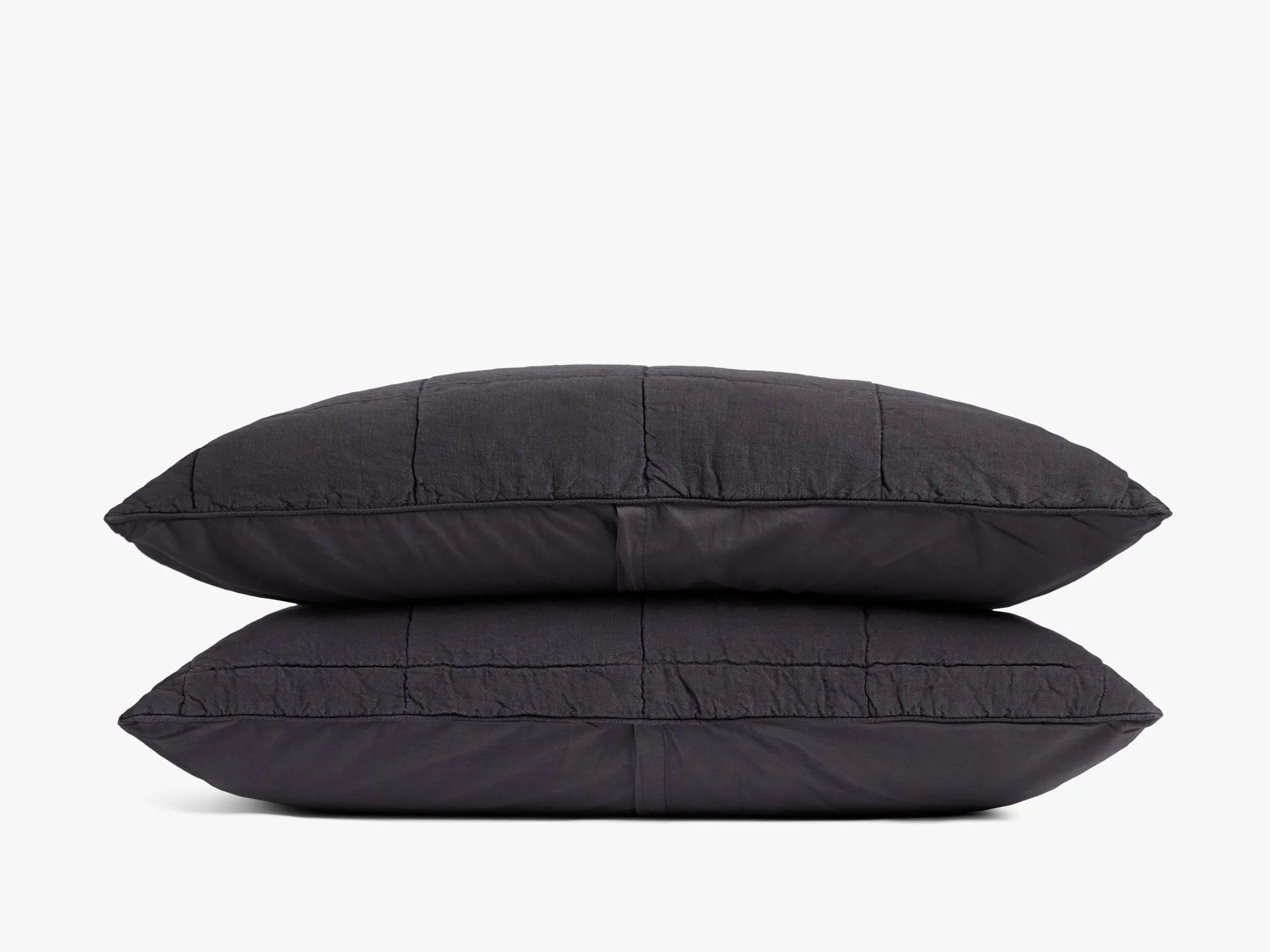 Linen Box Quilted Sham Set (Coal)