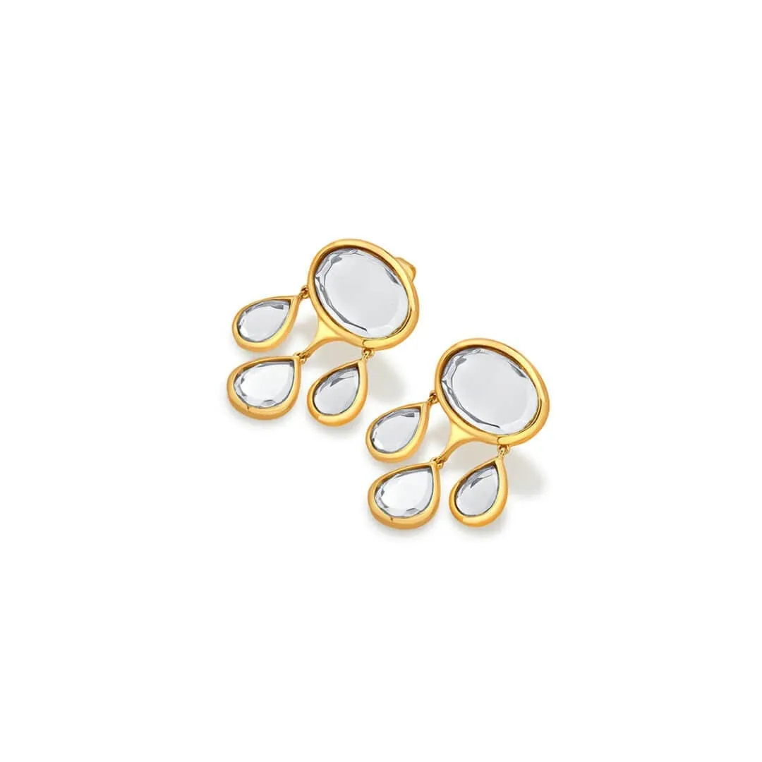 Mirrors on the Move Oval Mirror Drop Earrings