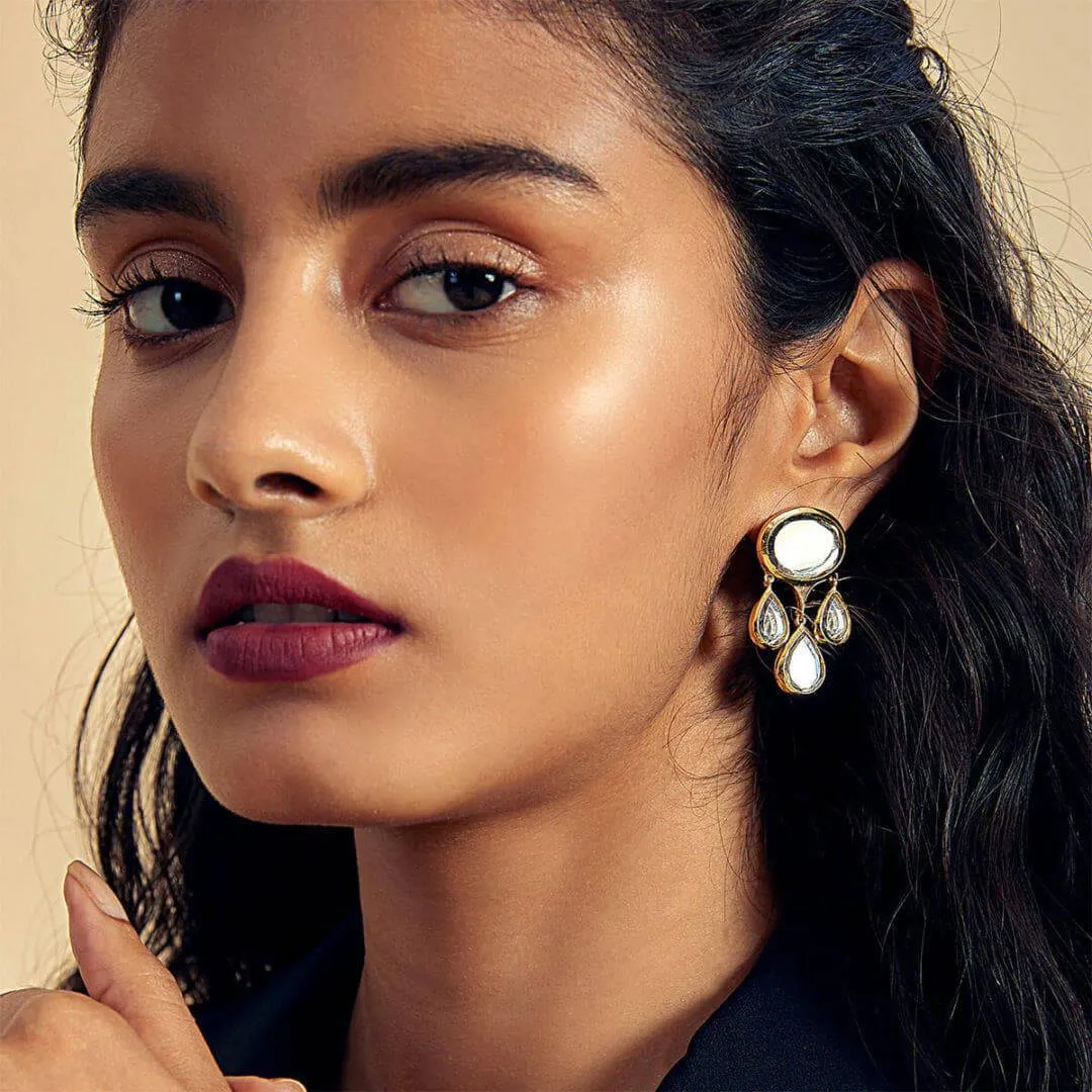 Mirrors on the Move Oval Mirror Drop Earrings