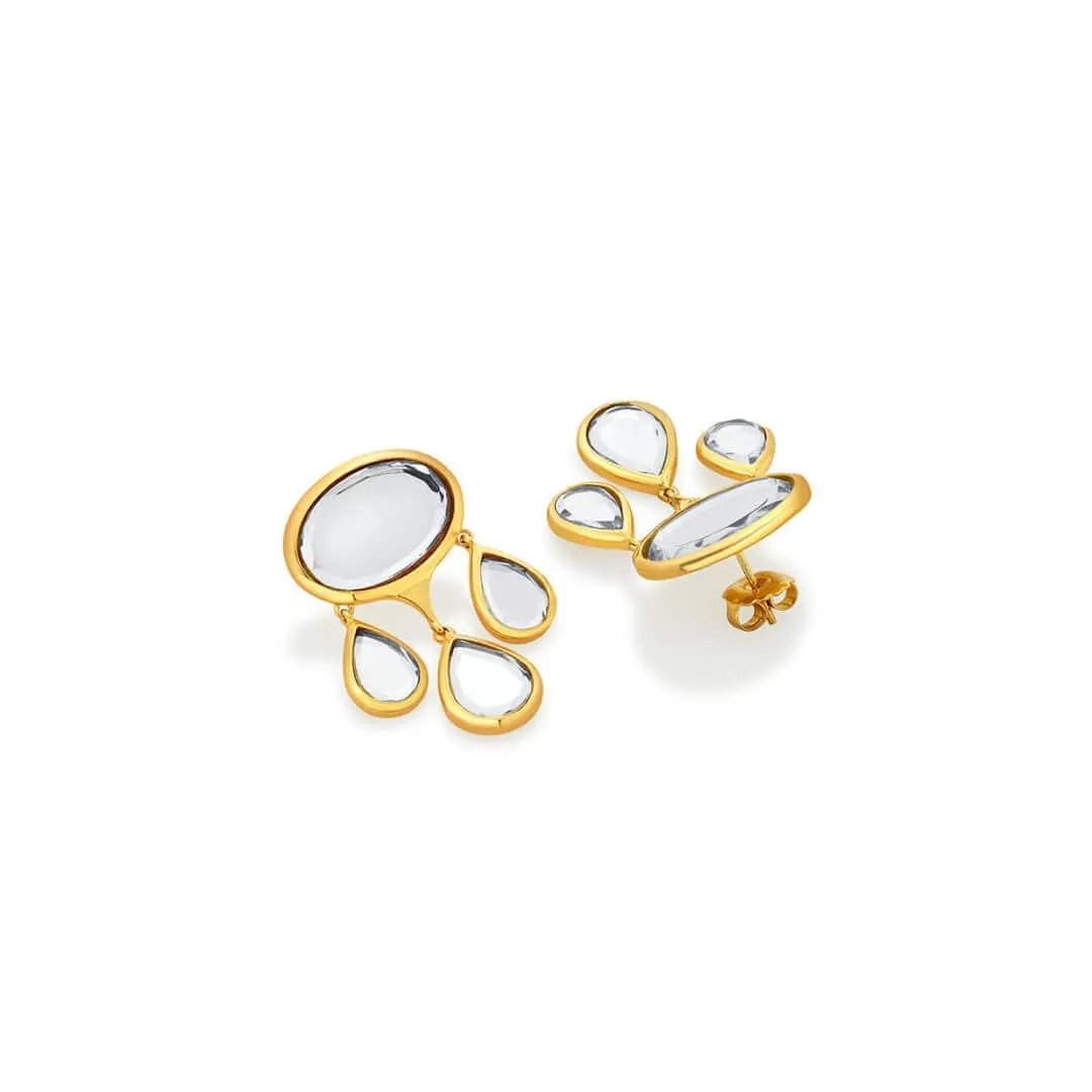 Mirrors on the Move Oval Mirror Drop Earrings