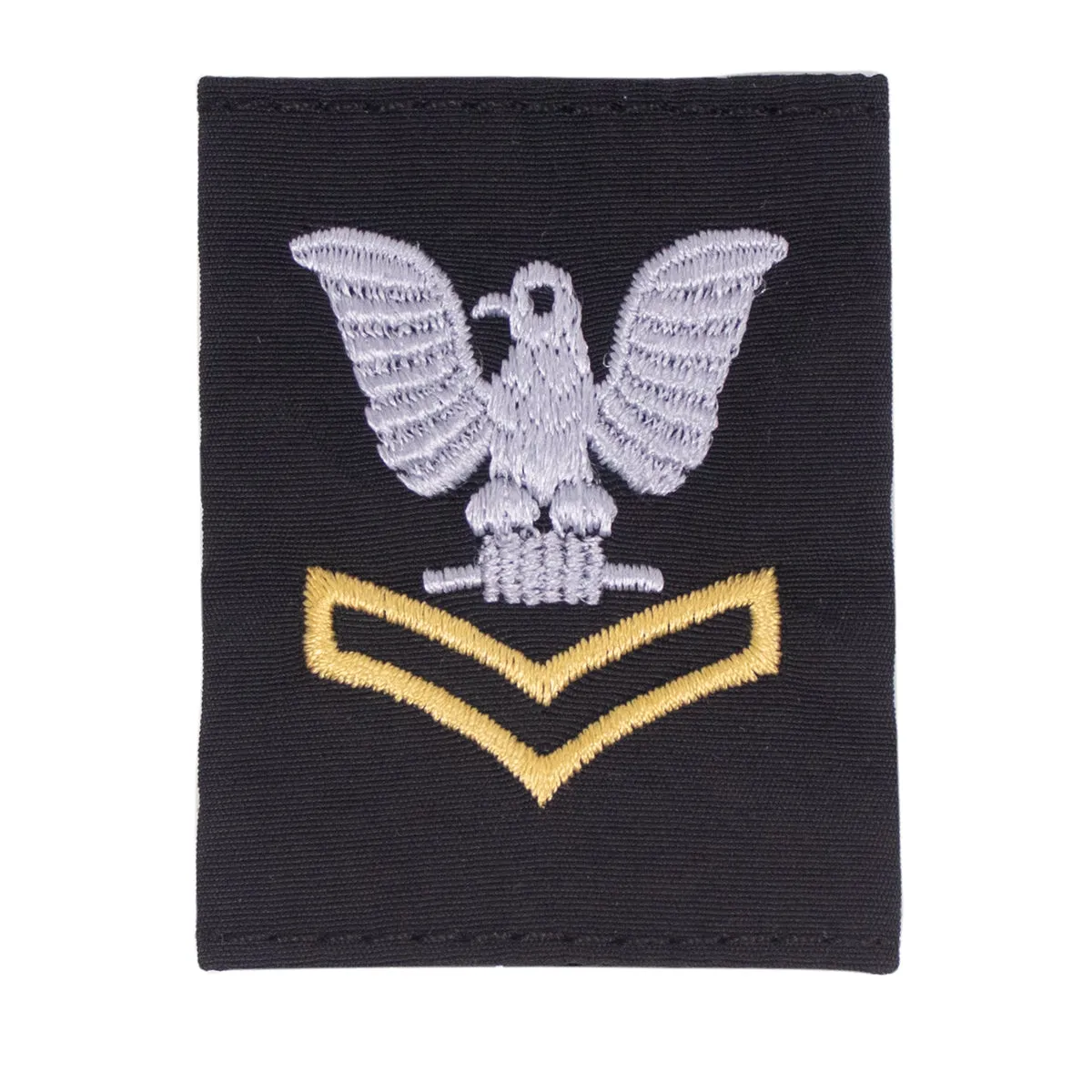 Navy Cold Weather Parka (CWP) Tab Device: Gold Embroidered Chevrons E5 Second Class Petty Officer