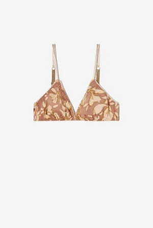ORANGE BRA IN PRINTED COTTON SEERSUCKER
