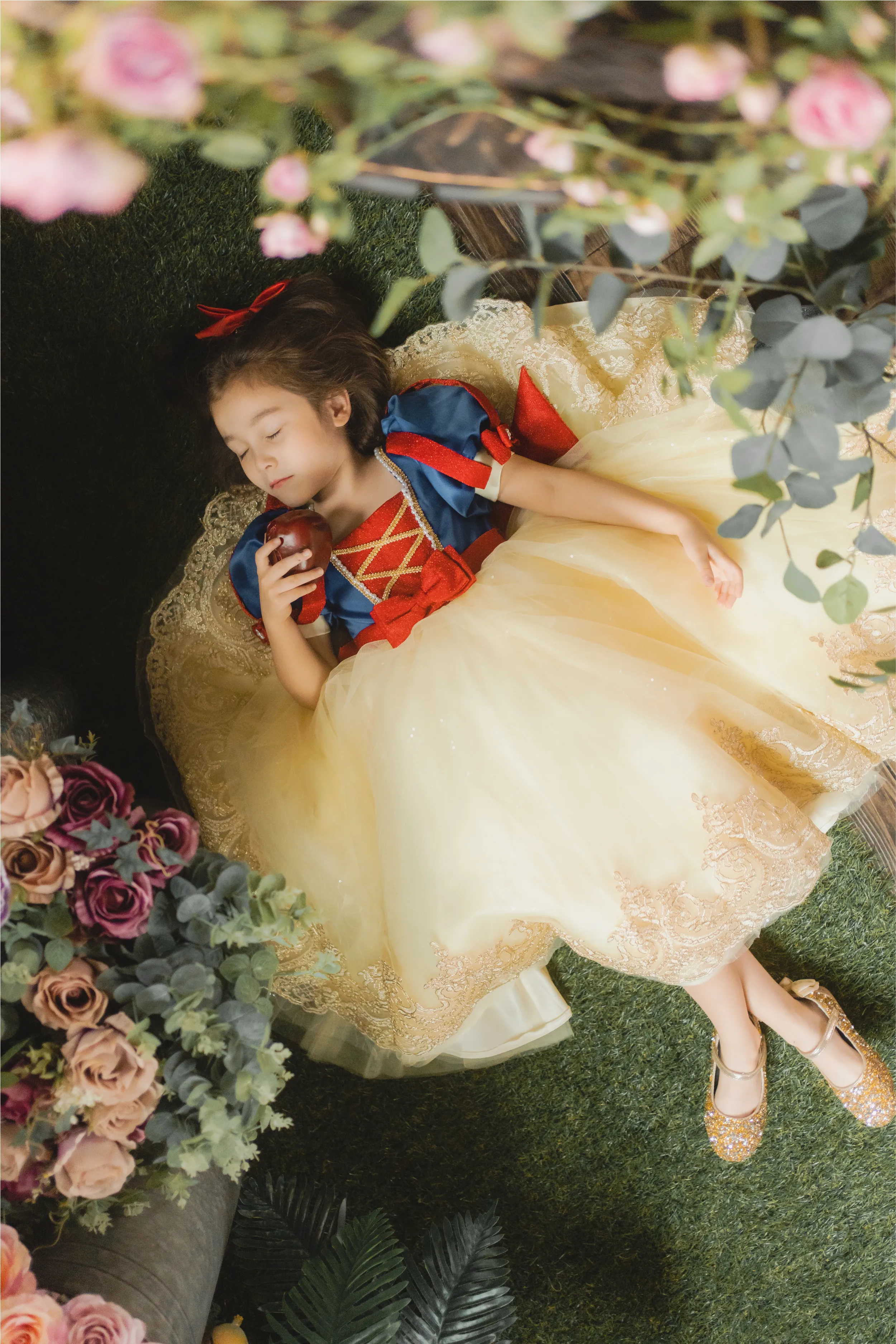 Snow White Blue, Red & Yellow Gown
