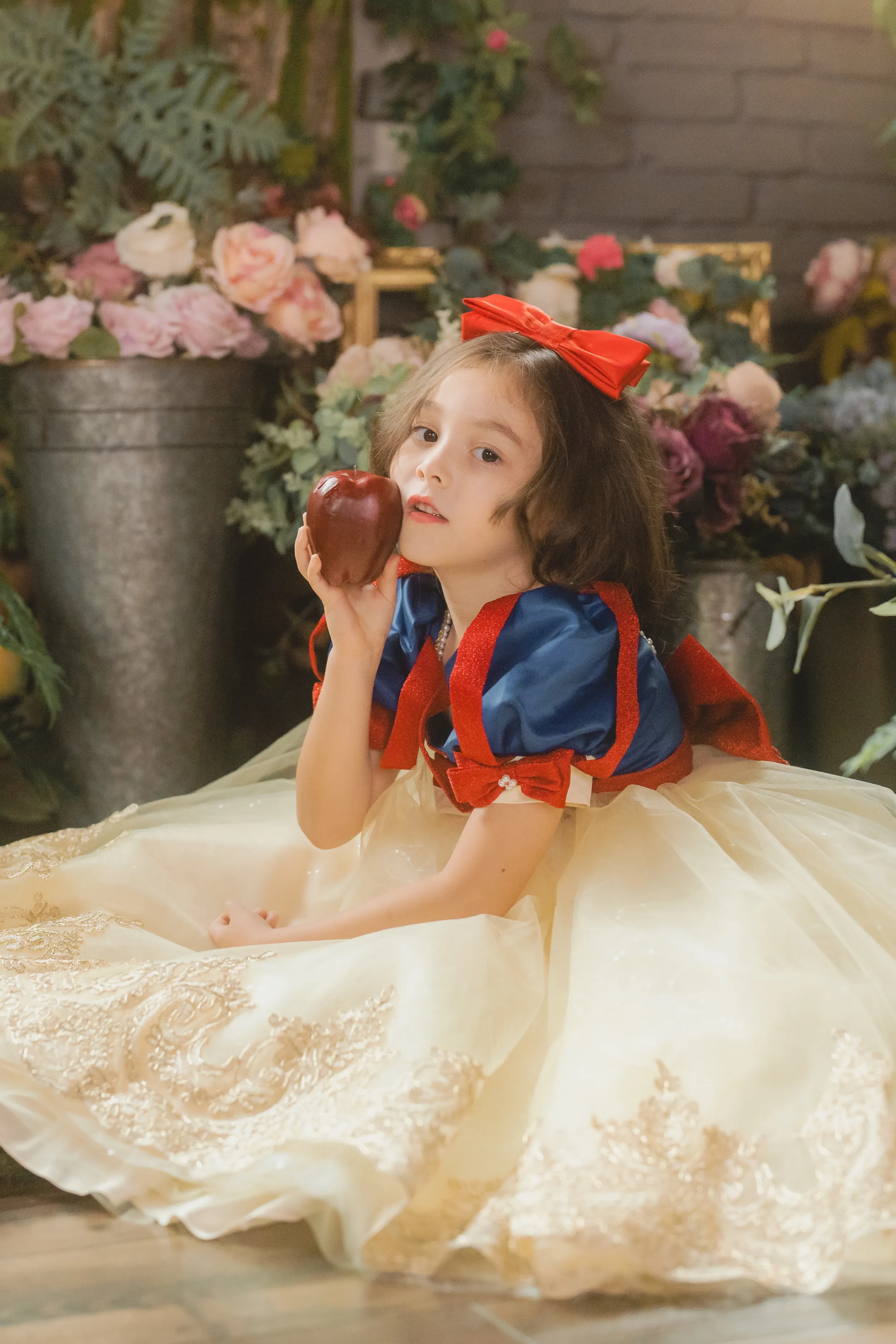 Snow White Blue, Red & Yellow Gown