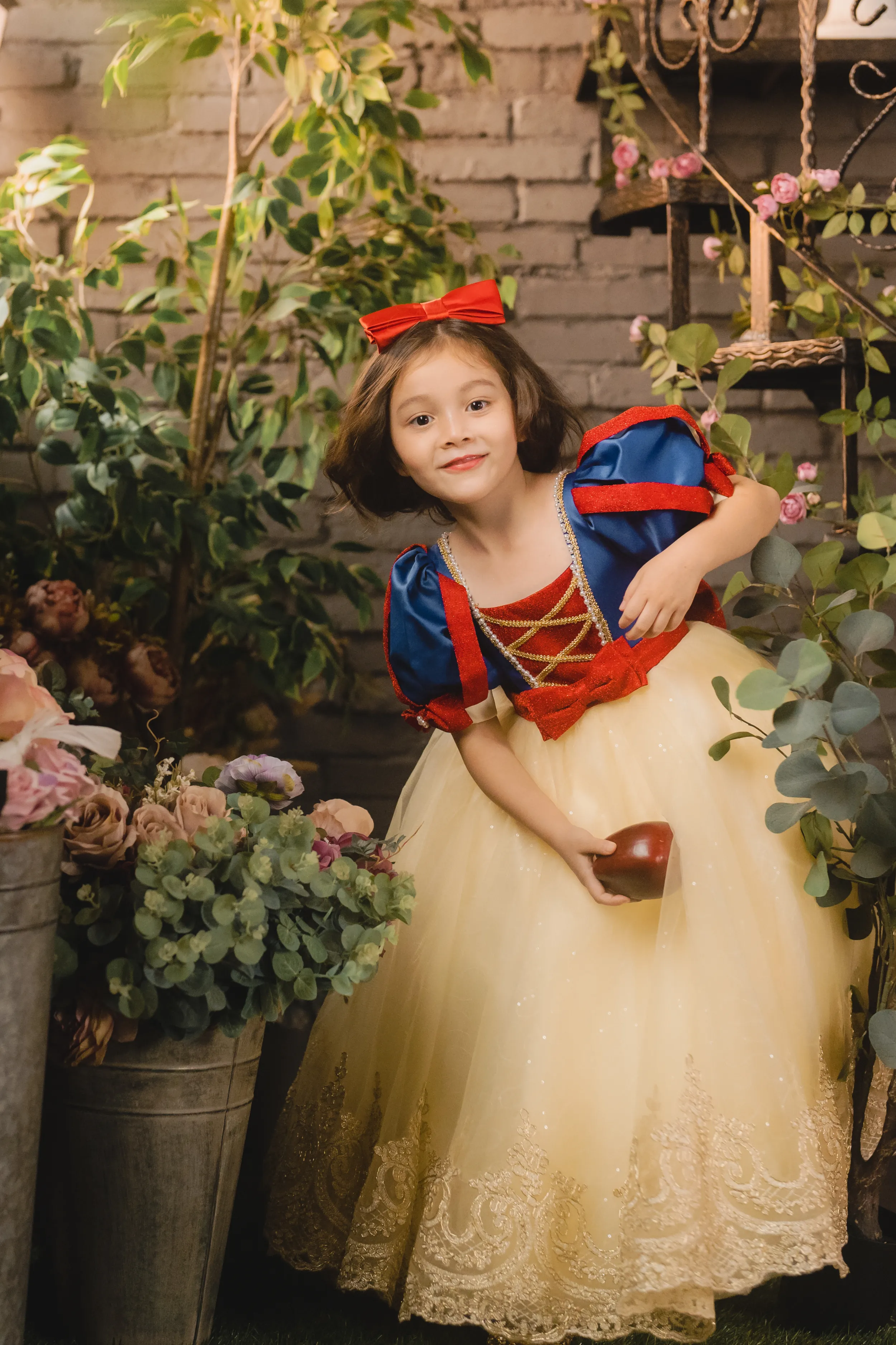 Snow White Blue, Red & Yellow Gown