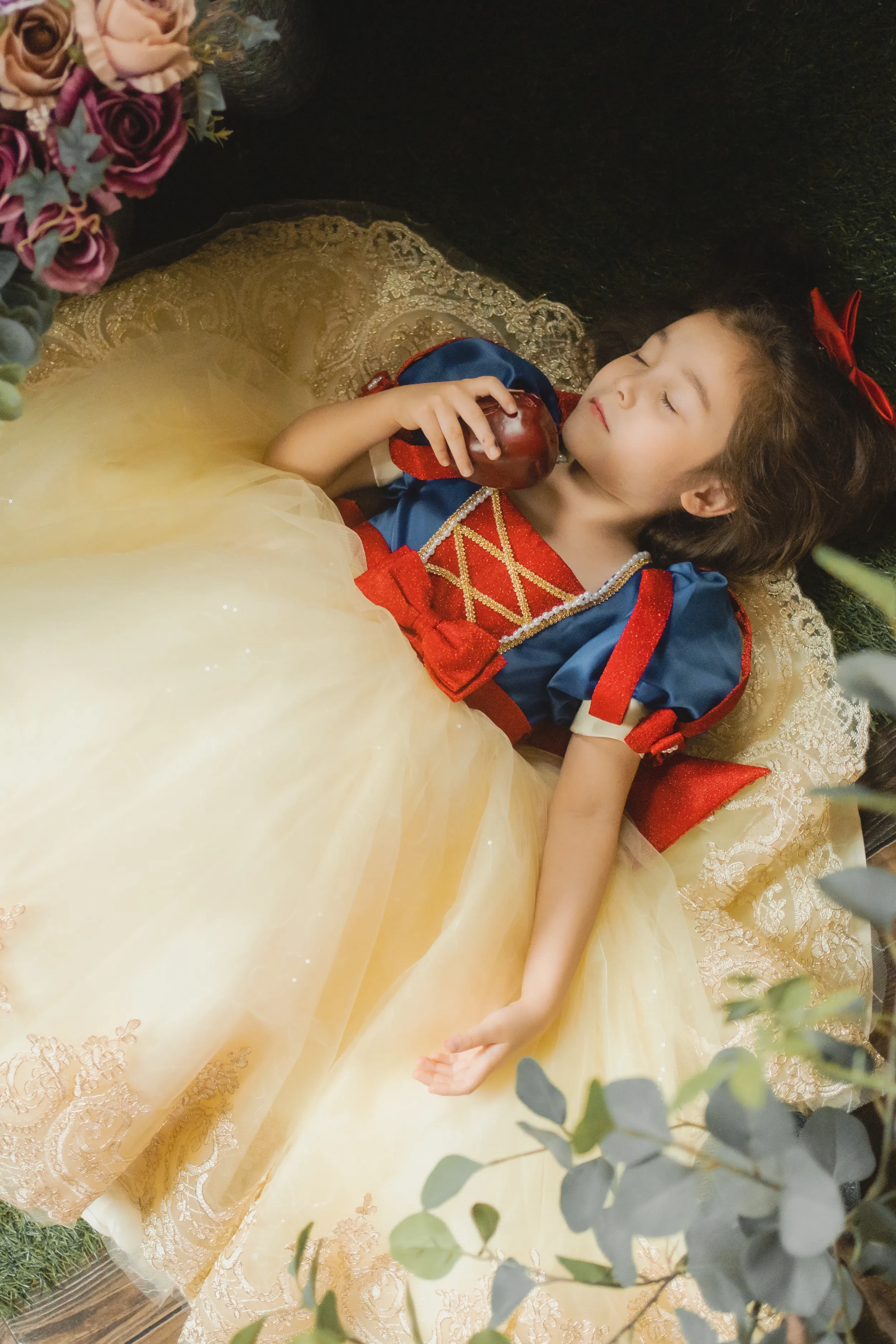 Snow White Blue, Red & Yellow Gown