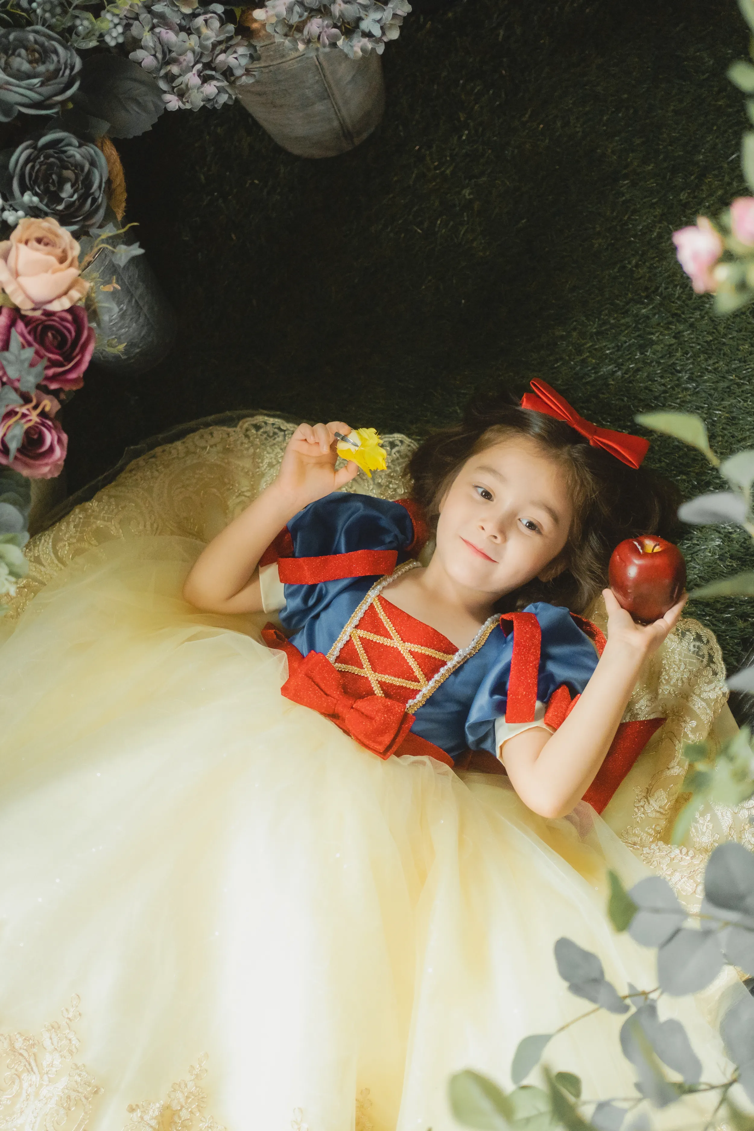 Snow White Blue, Red & Yellow Gown
