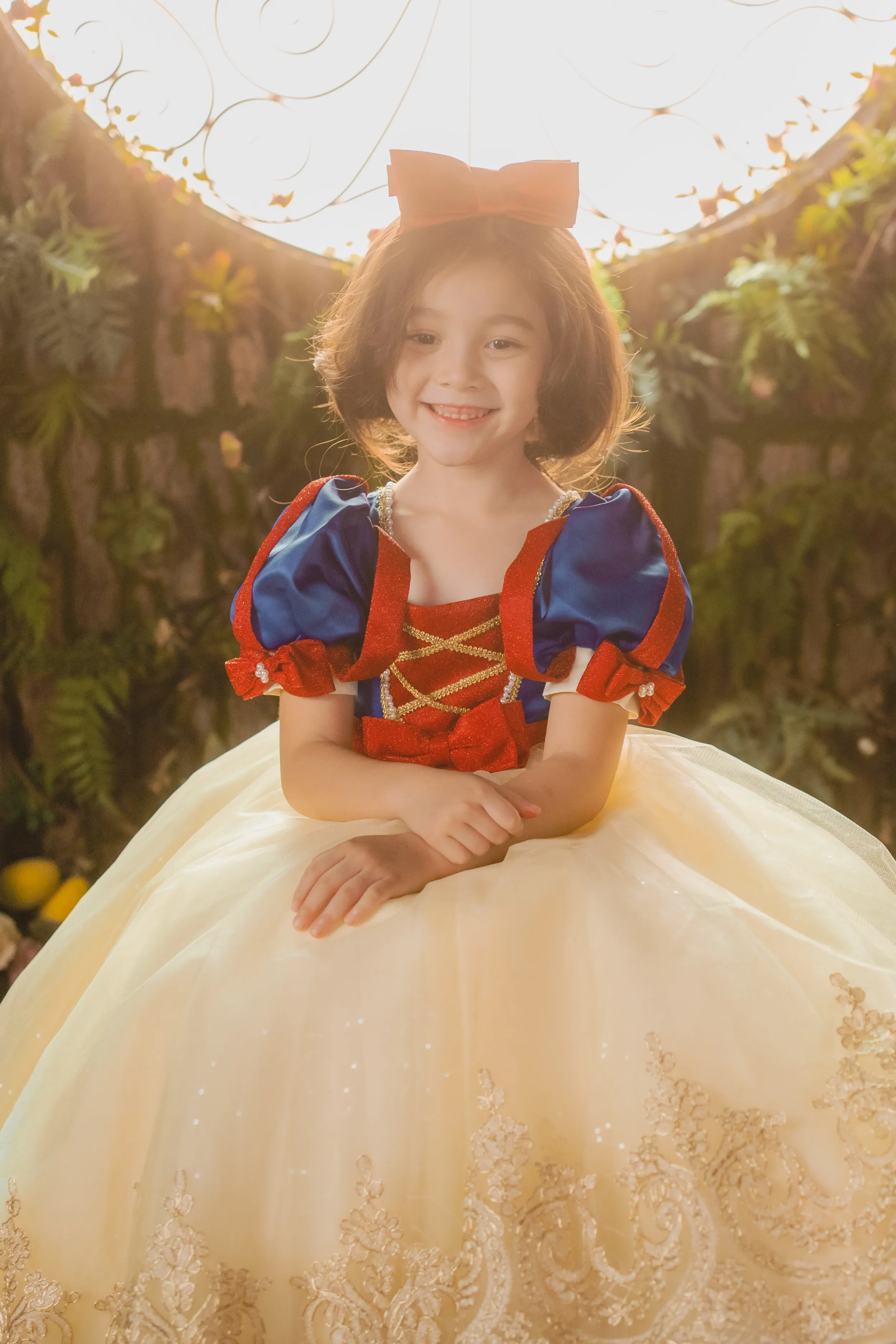 Snow White Blue, Red & Yellow Gown