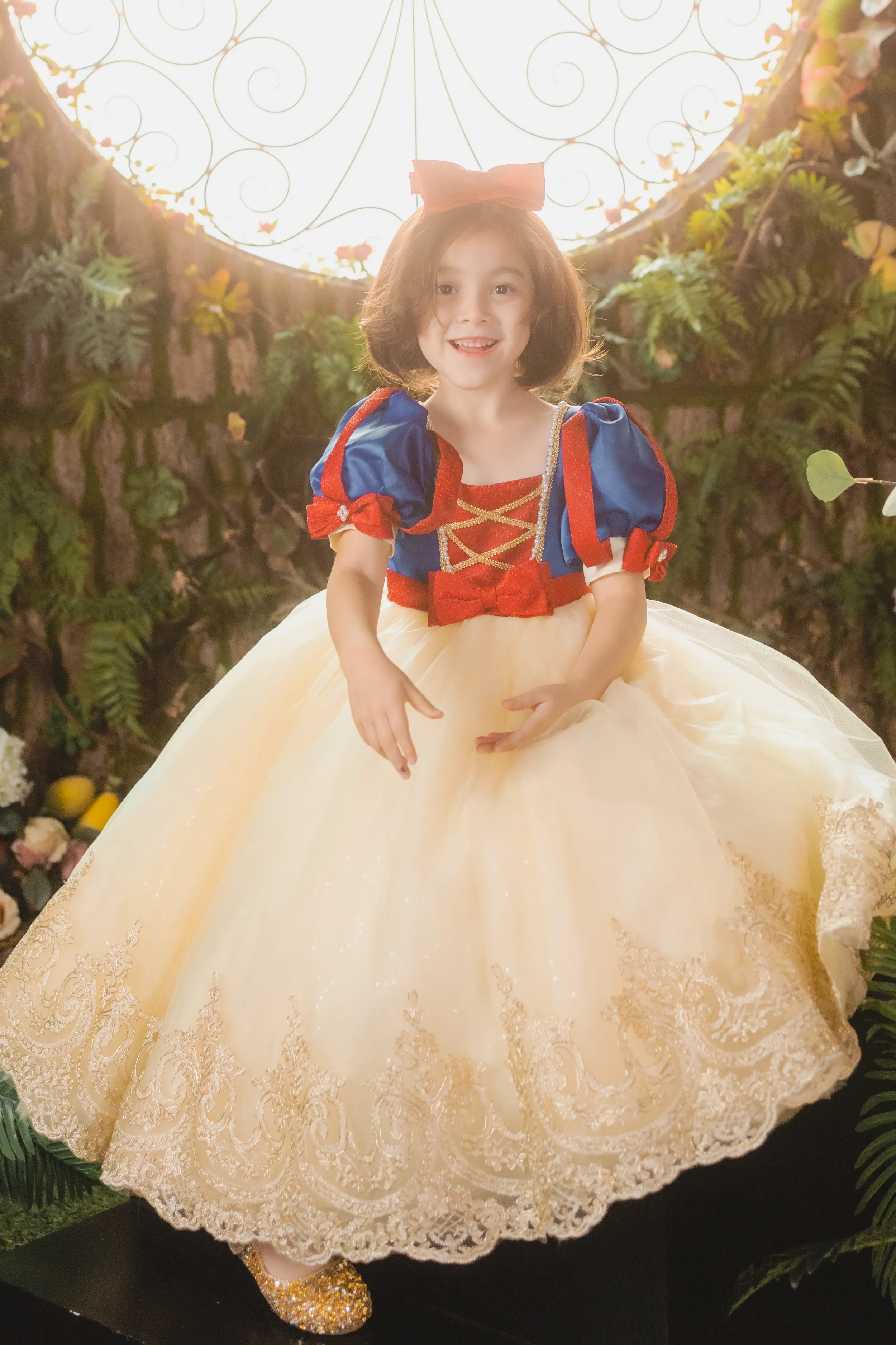 Snow White Blue, Red & Yellow Gown