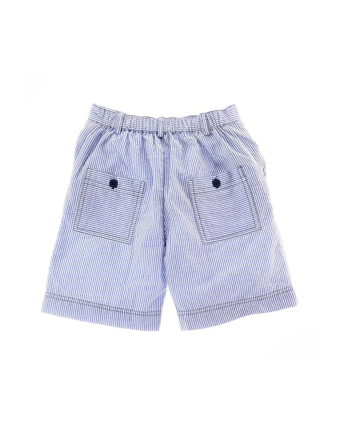 The Sumer - Boys  Blue & White Seersucker Shorts