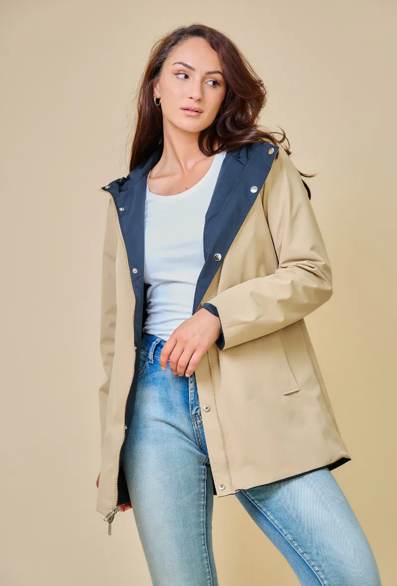 TOM - Gabardine mi-longue imperméable et réversible
