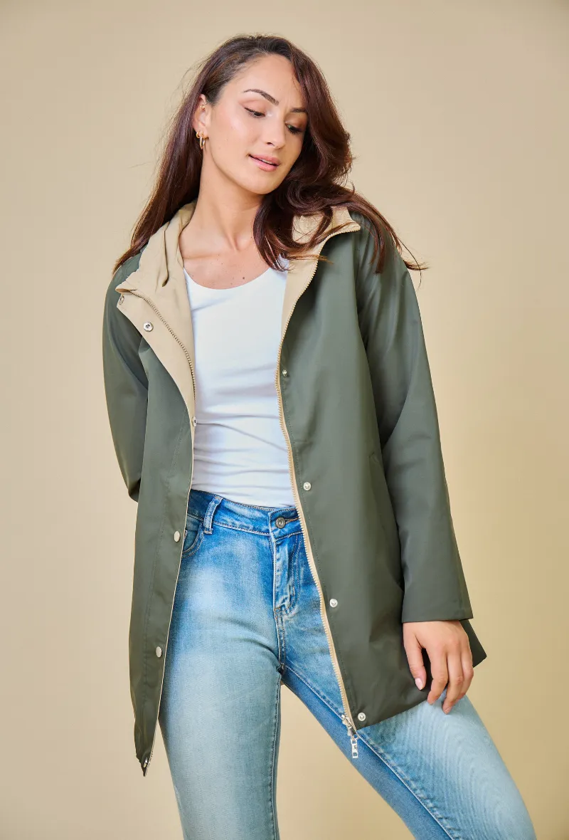 TOM - Gabardine mi-longue imperméable et réversible