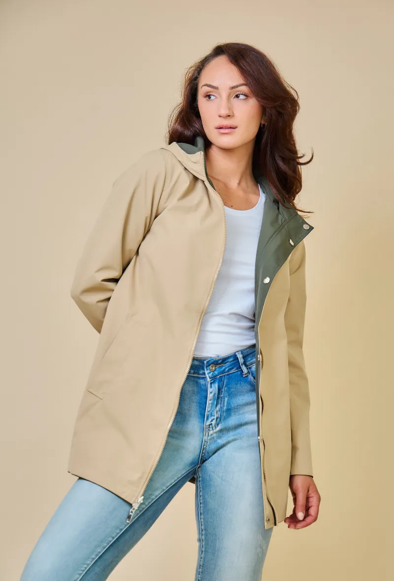 TOM - Gabardine mi-longue imperméable et réversible