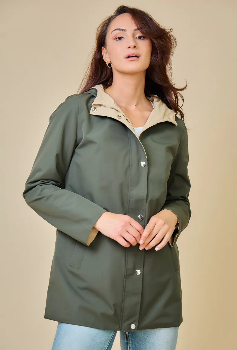 TOM - Gabardine mi-longue imperméable et réversible