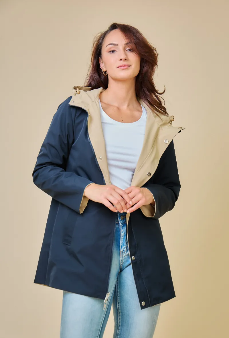 TOM - Gabardine mi-longue imperméable et réversible